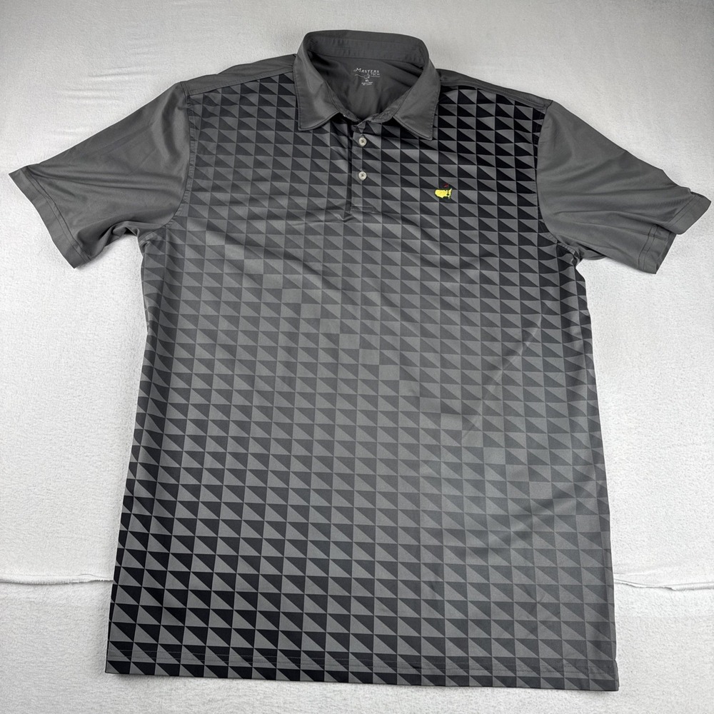 Masters Tech Masters Gray Geo Performance Polo XL Golf lightweight Breathable